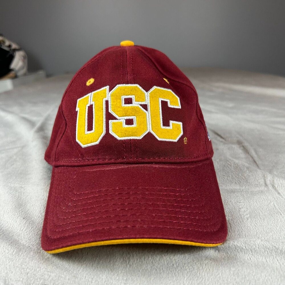Vintage USC Trojans The Game Adjustable Hat Maroon & Gold Embroidered Cap